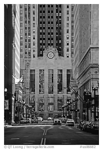 Chicago board of exchange. Chicago, Illinois, USA (black and white)