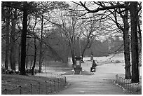 North Bridge, site of the Battle of Concord, Minute Man National Historical Park. Massachussets, USA ( black and white)
