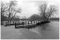 North Bridge over Concord River, Minute Man National Historical Park. Massachussets, USA ( black and white)