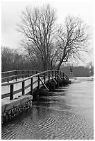 Old North Bridge, Minute Man National Historical Park. Massachussets, USA (black and white)