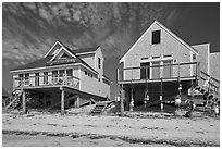 Beach houses, Truro. Cape Cod, Massachussets, USA ( black and white)