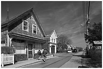 Residential Street, Provincetown. Cape Cod, Massachussets, USA (black and white)