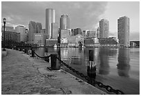 Harbor skyline. Boston, Massachussets, USA (black and white)