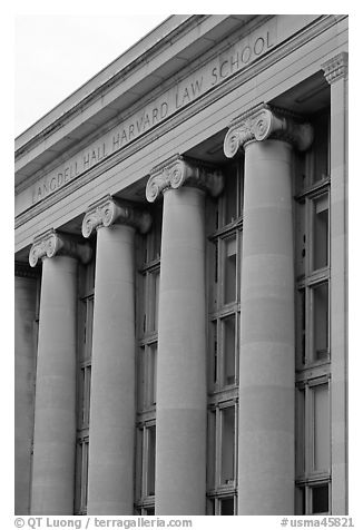 Detail of Harvard Law School building, Cambridge. Boston, Massachussets, USA