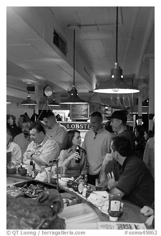 Union Lobster House, oldest restaurant in continuous service in the US. Boston, Massachussets, USA (black and white)