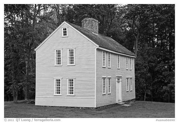 Job Brooks House, Minute Man National Historical Park. Massachussets, USA (black and white)