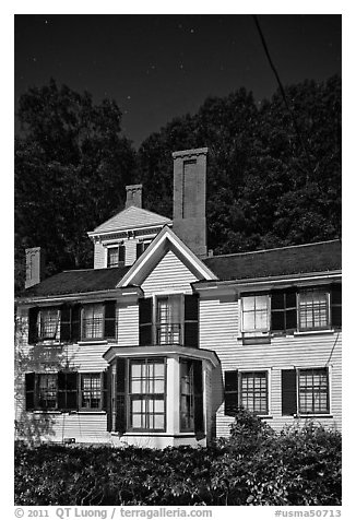 Wayside, home to Louisa May Alcott, Nathaniel Hawthorne, and Margaret Sidney.. Massachussets, USA (black and white)