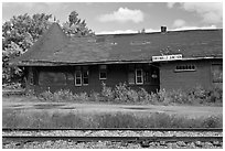 Abandonned railroad station, Greenville Junction. Maine, USA ( black and white)