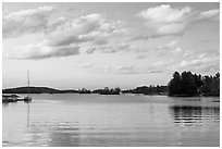 Moosehead Lake, sunset, Greenville. Maine, USA ( black and white)