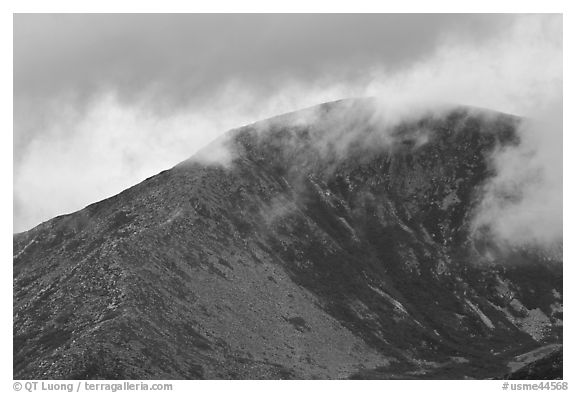 Ridge and cloud, Mount Katahdin. Baxter State Park, Maine, USA (black and white)