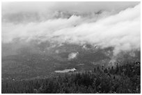 Clearing storm from above. Baxter State Park, Maine, USA ( black and white)