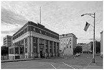 West market square historic district. Bangor, Maine, USA ( black and white)