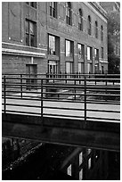 Footbridges to Maine University Art Museum. Bangor, Maine, USA (black and white)