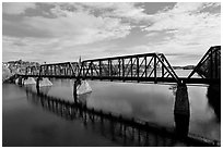 Railroad bridge over Penobscot River. Bangor, Maine, USA ( black and white)