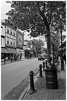 Main street. Bar Harbor, Maine, USA ( black and white)