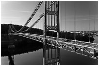 Waldo-Hancock Bridge. Maine, USA (black and white)