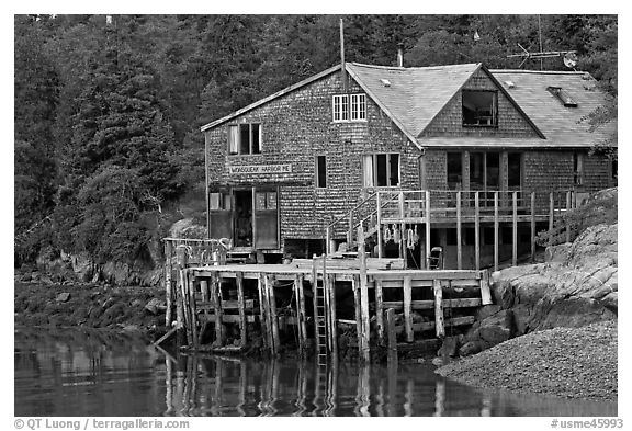 Wonsqueack harbor. Maine, USA (black and white)