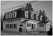 Post office in federal style at dusk. Stonington, Maine, USA ( black and white)