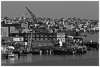 Portland waterfront. Portland, Maine, USA ( black and white)