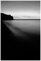 Sunset over Lake Superior, Pictured Rocks National Lakeshore. Upper Michigan Peninsula, USA (black and white)