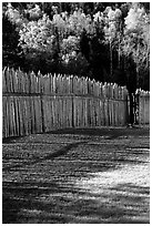Fence, Grand Portage National Monument. Minnesota, USA (black and white)