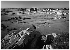 South Bluff seen from Scotts Bluff, early morming. Scotts Bluff National Monument. USA ( black and white)