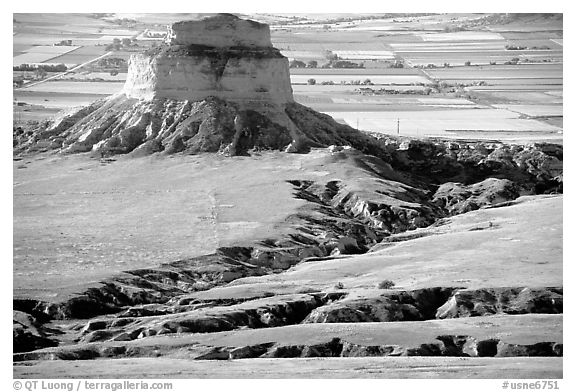 View from Scotts Bluff. Scotts Bluff National Monument. Nebraska, USA (black and white)