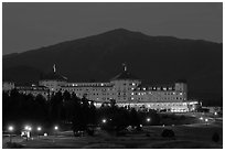 Mount Washington hotel at night, Bretton Woods. New Hampshire, USA ( black and white)