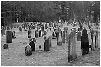 Old Slate headstones. Walpole, New Hampshire, USA (black and white)