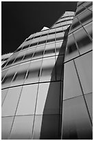 Looking up facade of IAC building. NYC, New York, USA ( black and white)