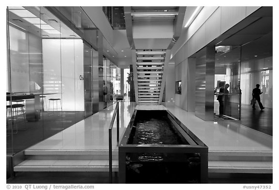 Inside Bloomberg Tower. NYC, New York, USA (black and white)