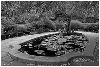 Pool and sculpture, South Garden, Central Park. NYC, New York, USA ( black and white)