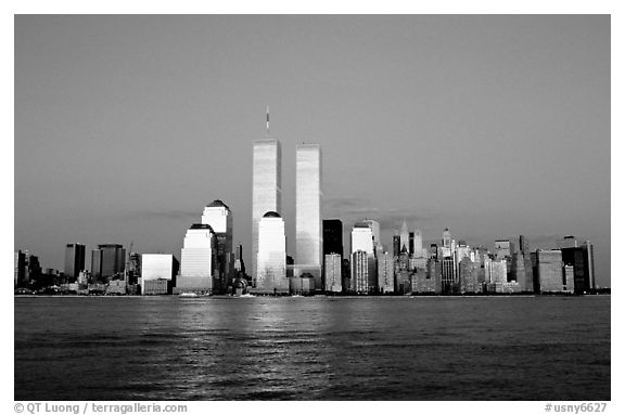 South Manhattan skyline and World Trade Center towers, late afternoon. NYC, New York, USA