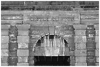 Lintel, Castle Clinton National Monument. NYC, New York, USA ( black and white)