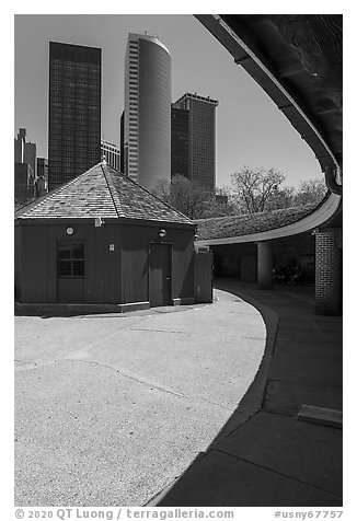 Courtyard, Castle Clinton National Monument. NYC, New York, USA (black and white)