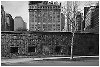 Castle Clinton in Battery Park, Castle Clinton National Monument. NYC, New York, USA ( black and white)