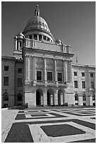 Front of Capitol of the state of Rhode Island. Providence, Rhode Island, USA ( black and white)