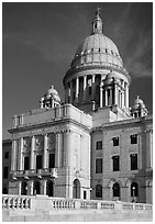 Rhode Island Capitol in neo-classical style, late afternoon. Providence, Rhode Island, USA (black and white)