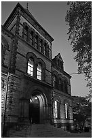 Sayles Hall (1881) at dusk, Brown University. Providence, Rhode Island, USA ( black and white)
