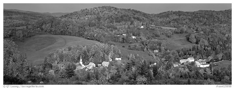 Rural autumn scenery, East Corithn. Vermont, New England, USA (black and white)