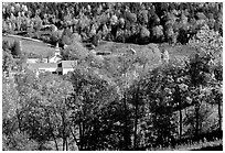 East Topsham village in autumn. Vermont, New England, USA (black and white)