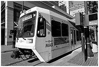 Tram, downtown. Portland, Oregon, USA ( black and white)