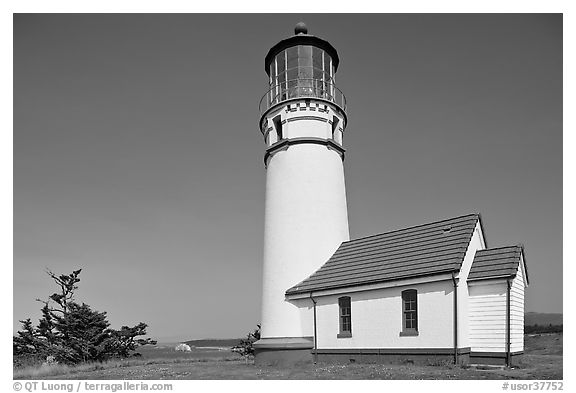 Lighthouse at Cape Blanco. Oregon, USA (black and white)