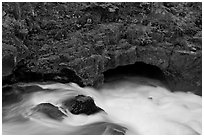 Rogue River and natural bridge. Oregon, USA (black and white)