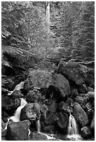 Watson Creek and Falls. Oregon, USA (black and white)