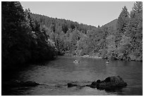 Boulders, McKenzie river, Ben and Kay Doris Park. Oregon, USA ( black and white)