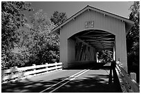 White covered bridge, Willamette Valley. Oregon, USA ( black and white)