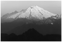 Mt Baker at sunrise. Washington (black and white)