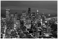 Downtown Seattle by nite. Seattle, Washington (black and white)