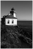 Lime Kiln Lighthouse, Lime Point State Park, San Juan Island. Washington ( black and white)